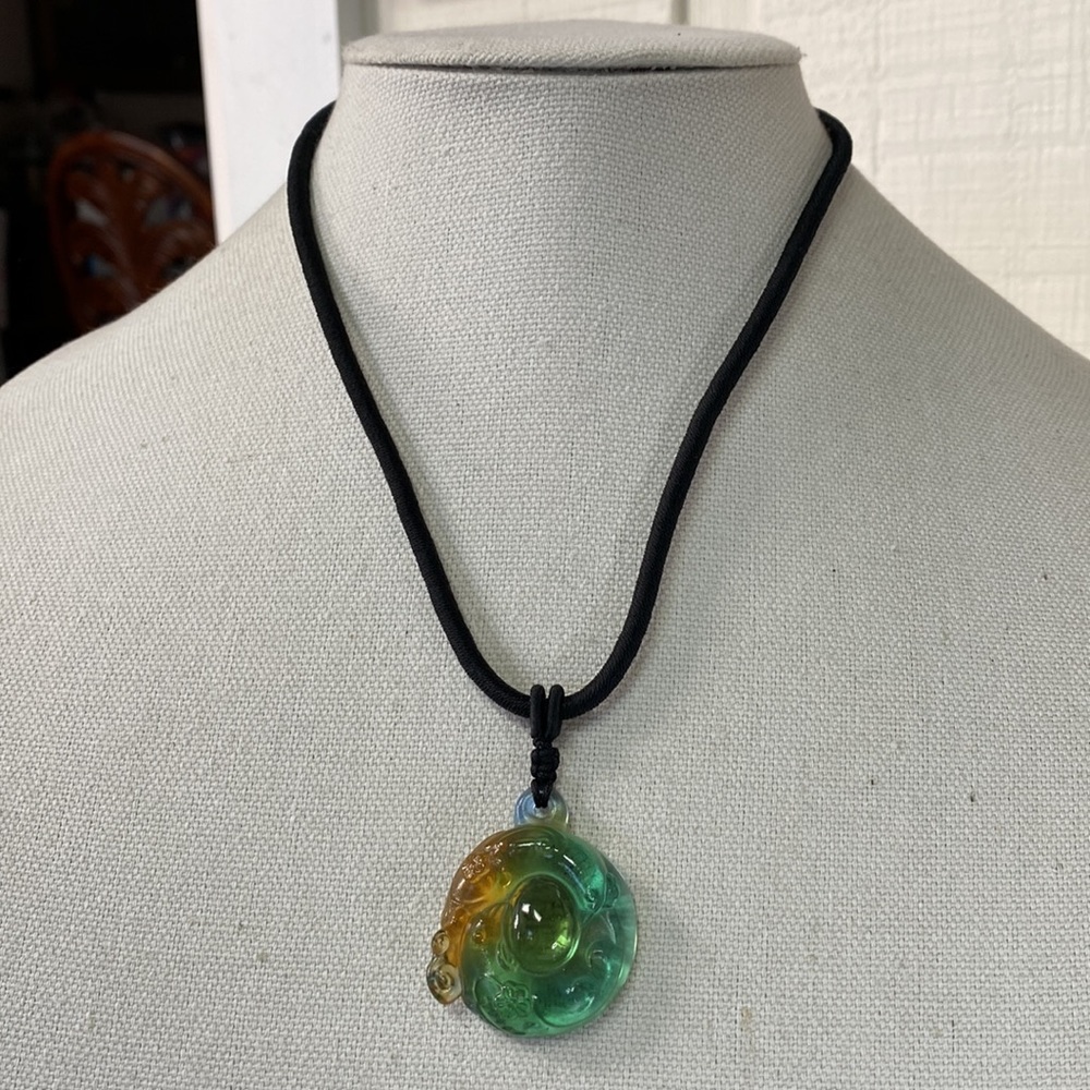 Absolutely gorgeous rooster and hen protecting egg dated necklace